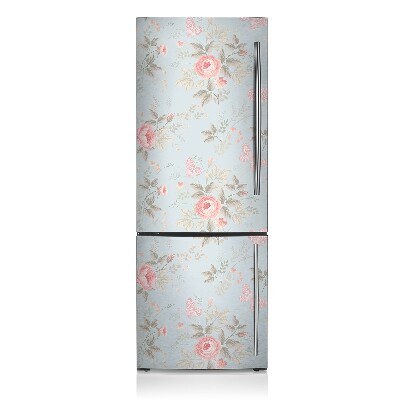 Magnetic refrigerator cover Roses and butterflies