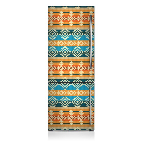 Magnetic refrigerator cover Colorful boho pattern