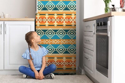 Magnetic refrigerator cover Colorful boho pattern