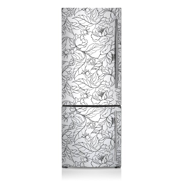 Magnetic refrigerator cover Peony flowers