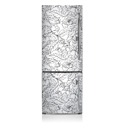 Magnetic refrigerator cover Peony flowers