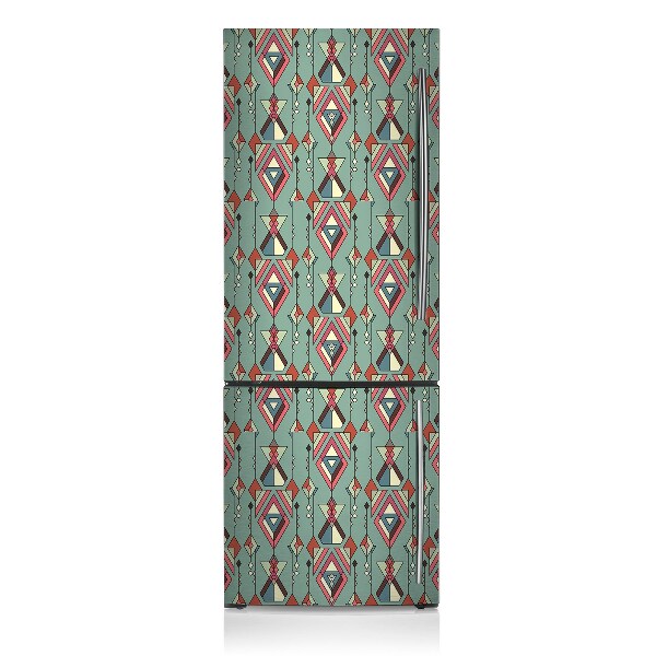 Magnetic refrigerator cover Aztec pattern