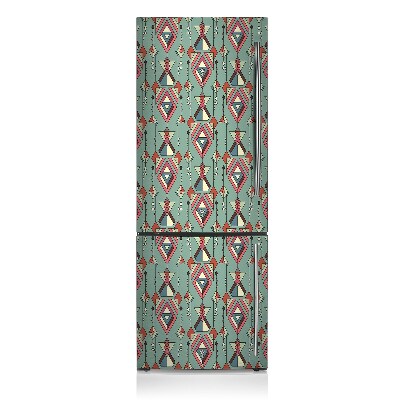 Magnetic refrigerator cover Aztec pattern