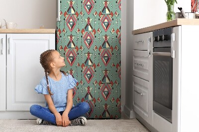 Magnetic refrigerator cover Aztec pattern