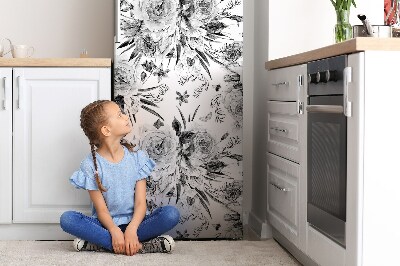 Magnetic refrigerator cover Bouquets of gray flowers