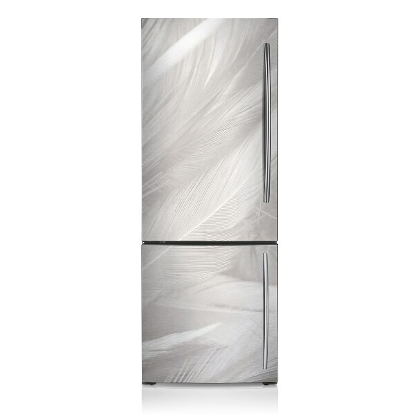 Magnetic refrigerator cover Beautiful white feathers
