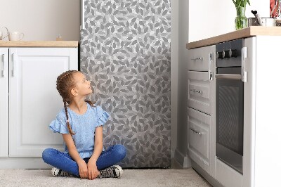 Magnetic refrigerator cover Gray leaves