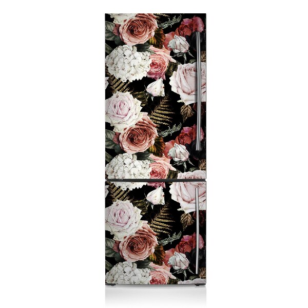 Magnetic refrigerator cover Baroque flowers