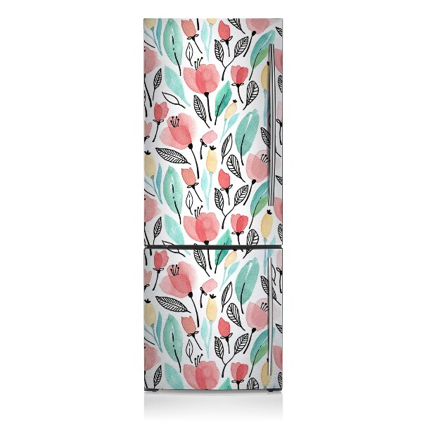 Decoration refrigerator cover Red flowers