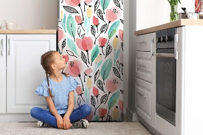 Decoration refrigerator cover Red flowers