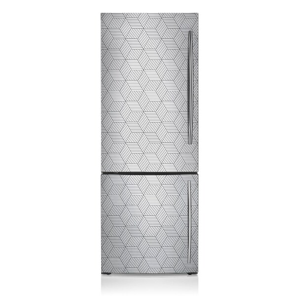 Magnetic refrigerator cover Gray 3d cubes