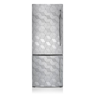 Magnetic refrigerator cover Gray 3d cubes