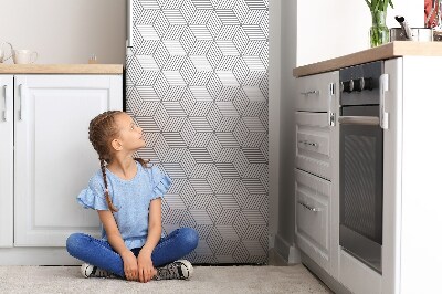 Magnetic refrigerator cover Gray 3d cubes