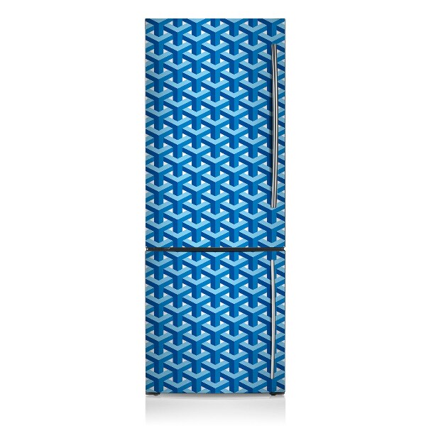 Magnetic refrigerator cover Blue 3d abstraction