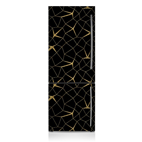 Magnetic refrigerator cover Gold and black mosaic