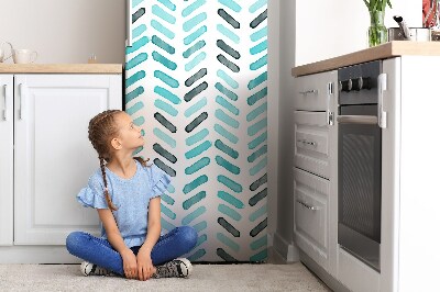 Magnetic refrigerator cover Herringbone watercolor