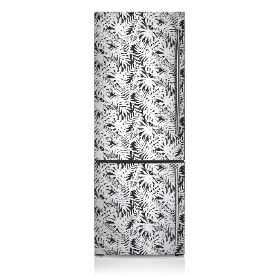 Magnetic refrigerator cover Black leaves