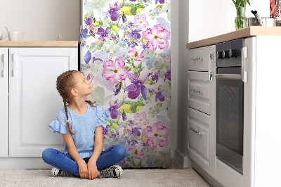 Decoration refrigerator cover Purple flowers