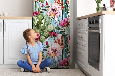 Magnetic refrigerator cover Cactus flowers