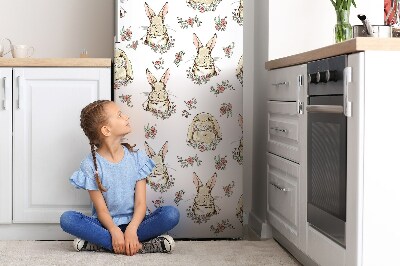 Decoration refrigerator cover Light brown rabbits