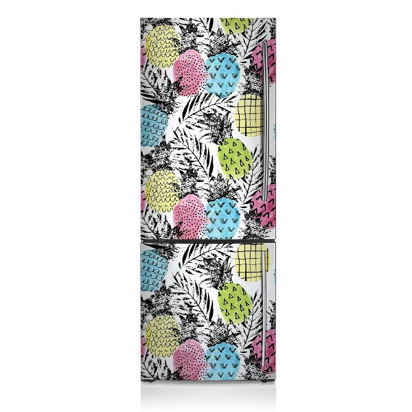 Magnetic refrigerator cover Colorful pineapple