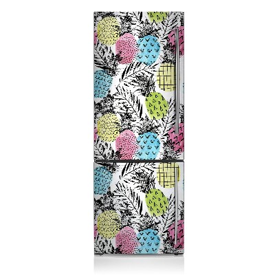 Magnetic refrigerator cover Colorful pineapple