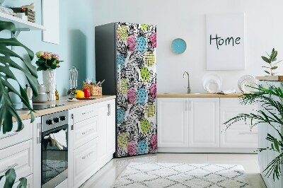 Magnetic refrigerator cover Colorful pineapple