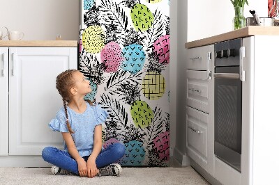 Magnetic refrigerator cover Colorful pineapple