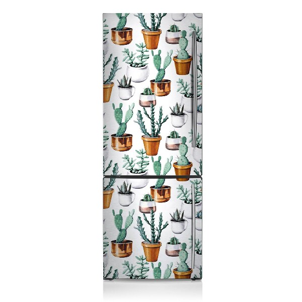 Magnetic refrigerator cover Cacti in pots