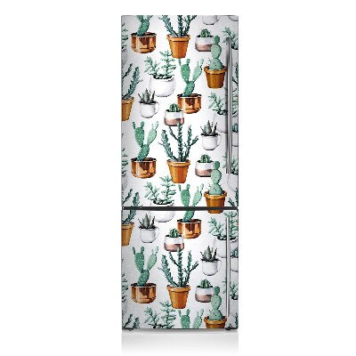 Magnetic refrigerator cover Cacti in pots