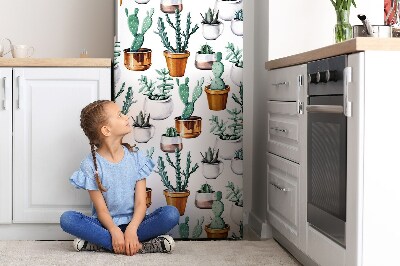 Magnetic refrigerator cover Cacti in pots