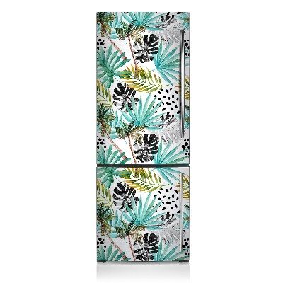 Magnetic refrigerator cover Palms and leaves