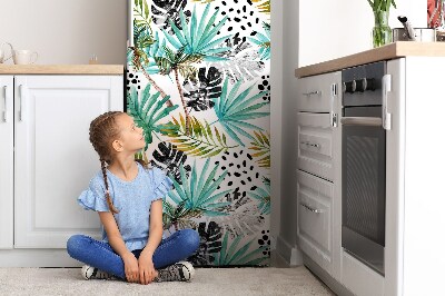 Magnetic refrigerator cover Palms and leaves