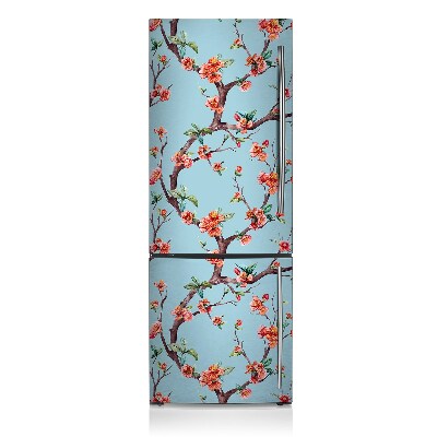 Magnetic refrigerator cover A blooming tree