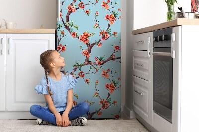 Magnetic refrigerator cover A blooming tree