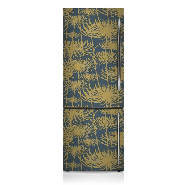 Magnetic refrigerator cover Golden flowers