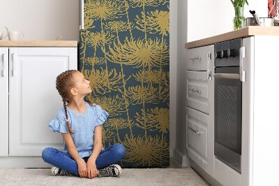 Magnetic refrigerator cover Golden flowers