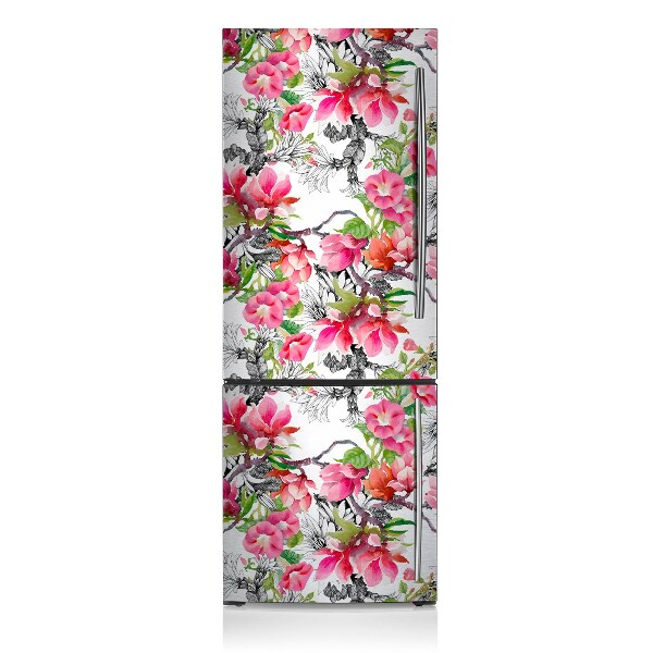 Magnetic refrigerator cover Watercolor flowers