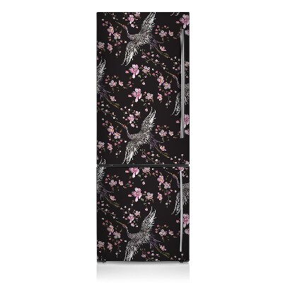 Magnetic refrigerator cover Herons and flowers