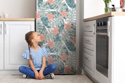 Magnetic refrigerator cover Tropical mural