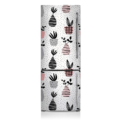 Magnetic refrigerator cover Flowers in vases