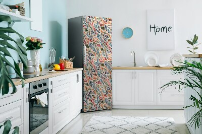 Magnetic refrigerator cover Colorful waves