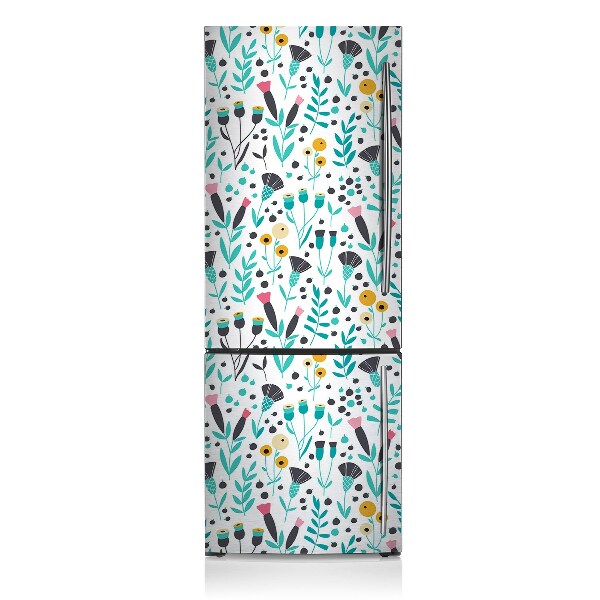 Magnetic refrigerator cover Scandinavian flower