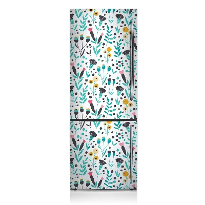 Magnetic refrigerator cover Scandinavian flower