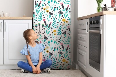 Magnetic refrigerator cover Scandinavian flower