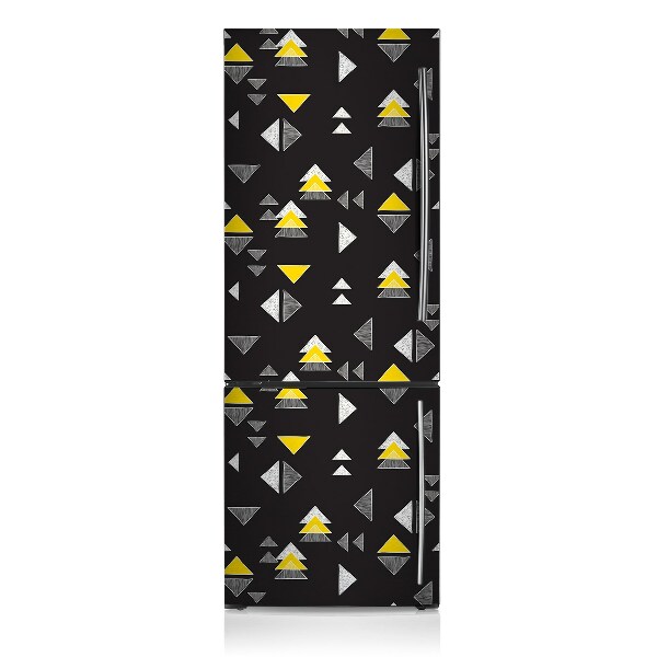 Magnetic refrigerator cover Drawn triangles