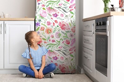 Magnetic refrigerator cover Painted flowers