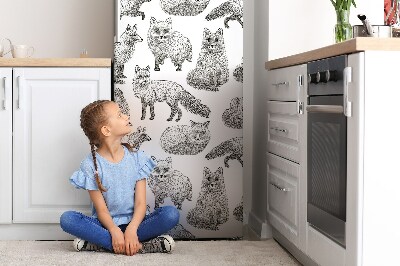 Decoration refrigerator cover Drawn foxes