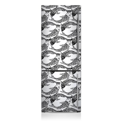 Magnetic refrigerator cover Fish koi