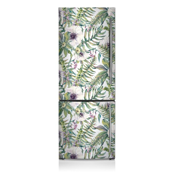 Magnetic refrigerator cover White flowers